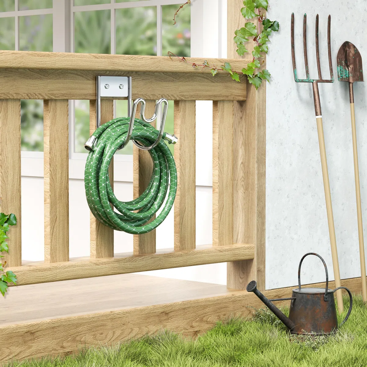 Josmimic Supporto per Tubo in Acciaio Inox 304 – Porta Tubo da Parete per Giardino, Cavo di Prolunga o Aspirapolvere | 1 Pezzo
