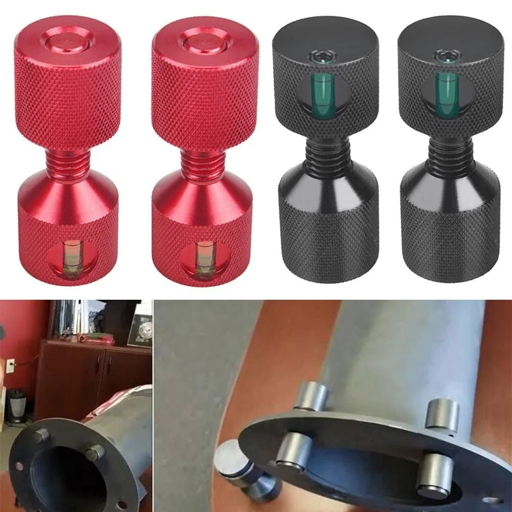 HpLive 1-1/8" due fori perni maneggevoli, set di perni di allineamento a flangia a due fori per navi, flangia in alluminio, perno a due fori, 1-1/8 fori di posizionamento gradiente (red2pcs)