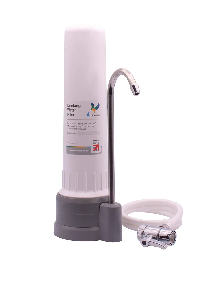 DOULTON W9331032 HCP banco con Cartuccia Filtro in Ceramica UltraCarb per Acqua Potabile, Facile da Montare con Filettatura BSP da 25,4 cm, Bianco