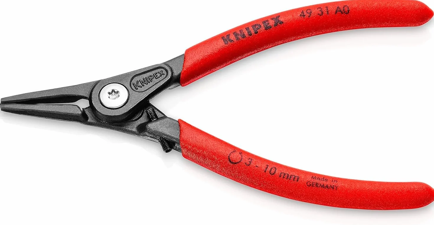 KNIPEX Pinza di precisione per anelli di sicurezza per anelli di sicurezza esterni su alberi con meccanismo di limitazione, 49 31 A0