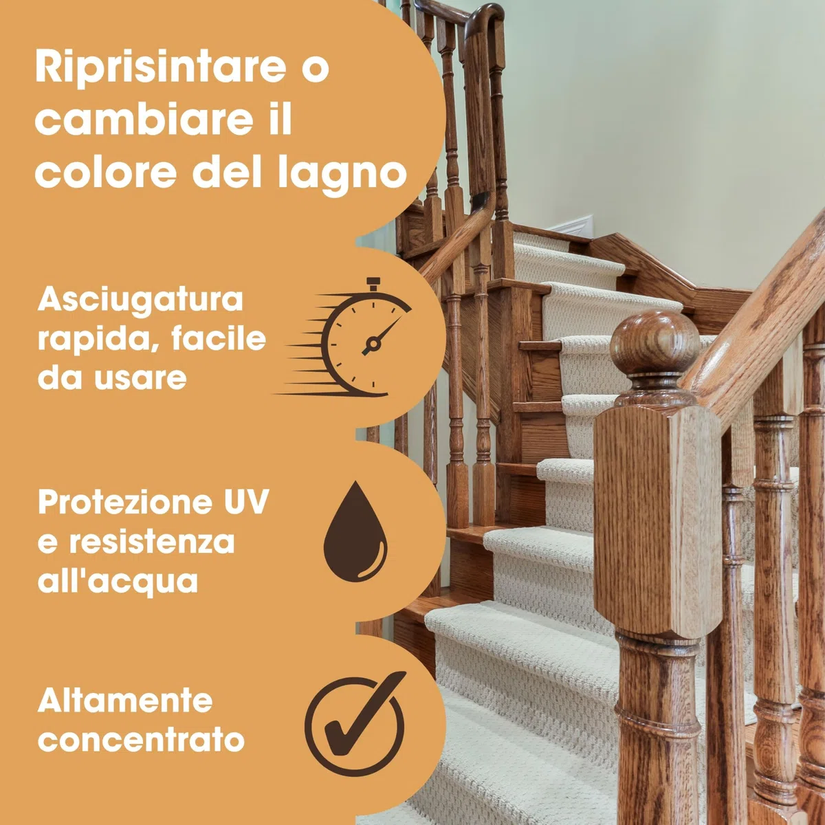 Furniture Clinic Mordente per il legno (rovere scuro) - Ad asciugatura rapida, altamente concentrato e facile da applicare - Mordente per tutto il legno interno o esterno - 250ml