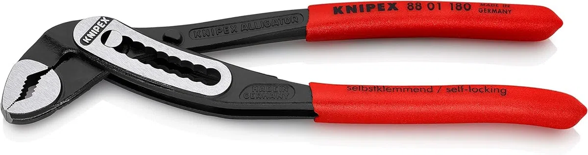KNIPEX Alligator Pinza regolabile per tubi e dadi Rivestiti in resina sintetica antiscivolo 180 mm, 88 01 180