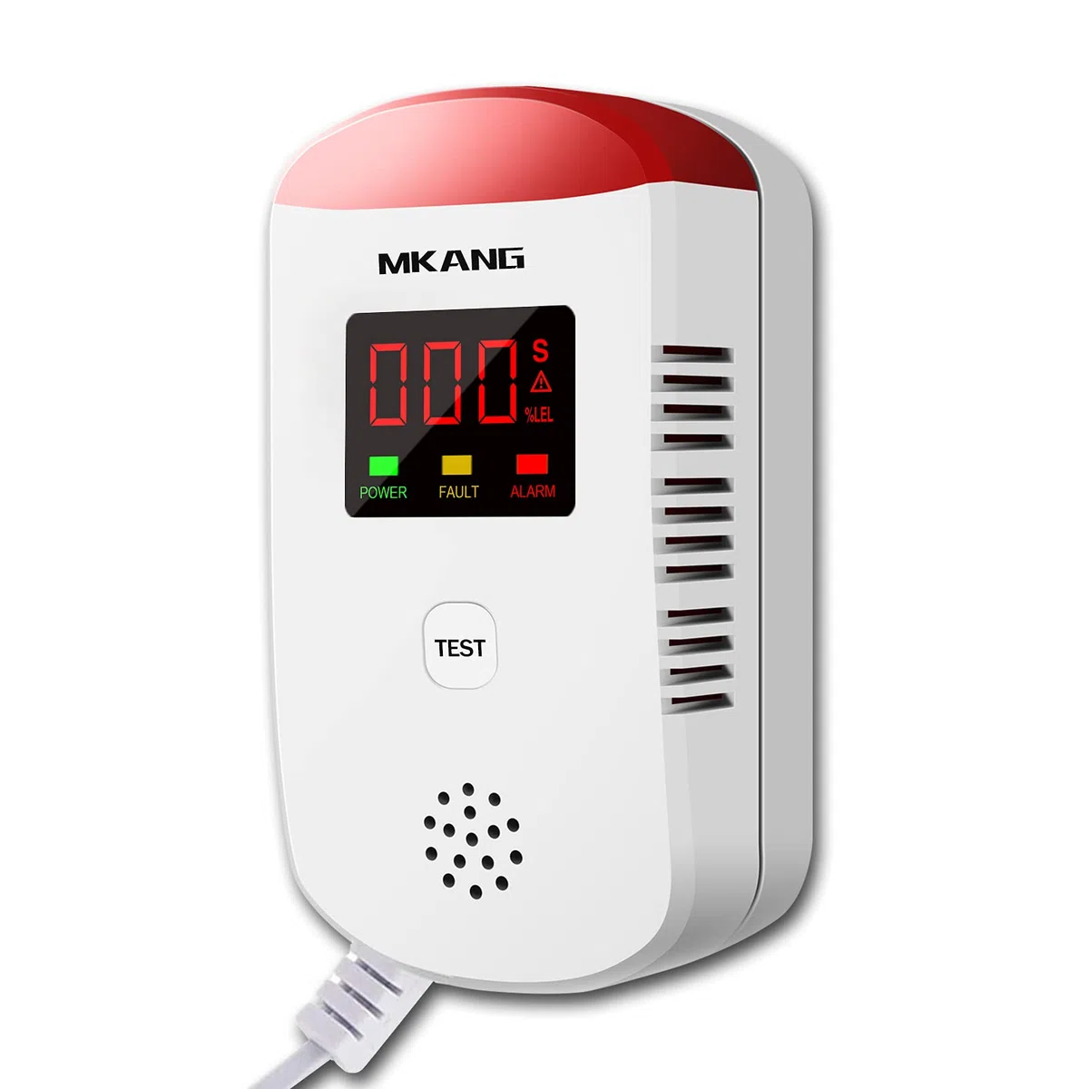 MKANG Rilevatore di perdite di gas GPL/naturale/metano/propano/butano/combustibile plug-in domestico con allarme vocale italiano e display di concentrazione di gas
