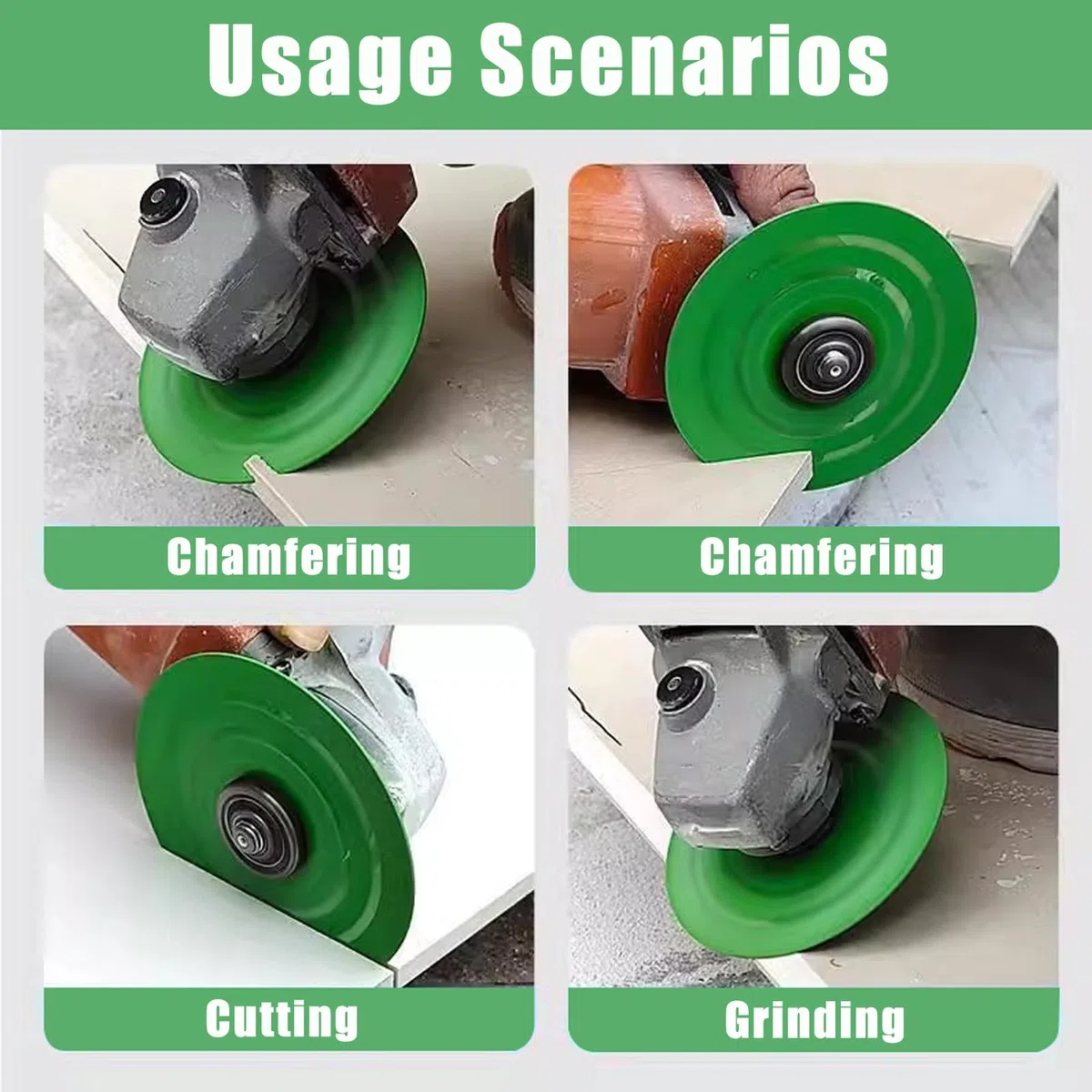 3PCS 100MM Ultra-Thin Vacuum Brazed Diamond Grinding Discs, Discos para Cortar Ceramica, Diamond Chamfered Saw Blade for Tile, Marble, and Glass