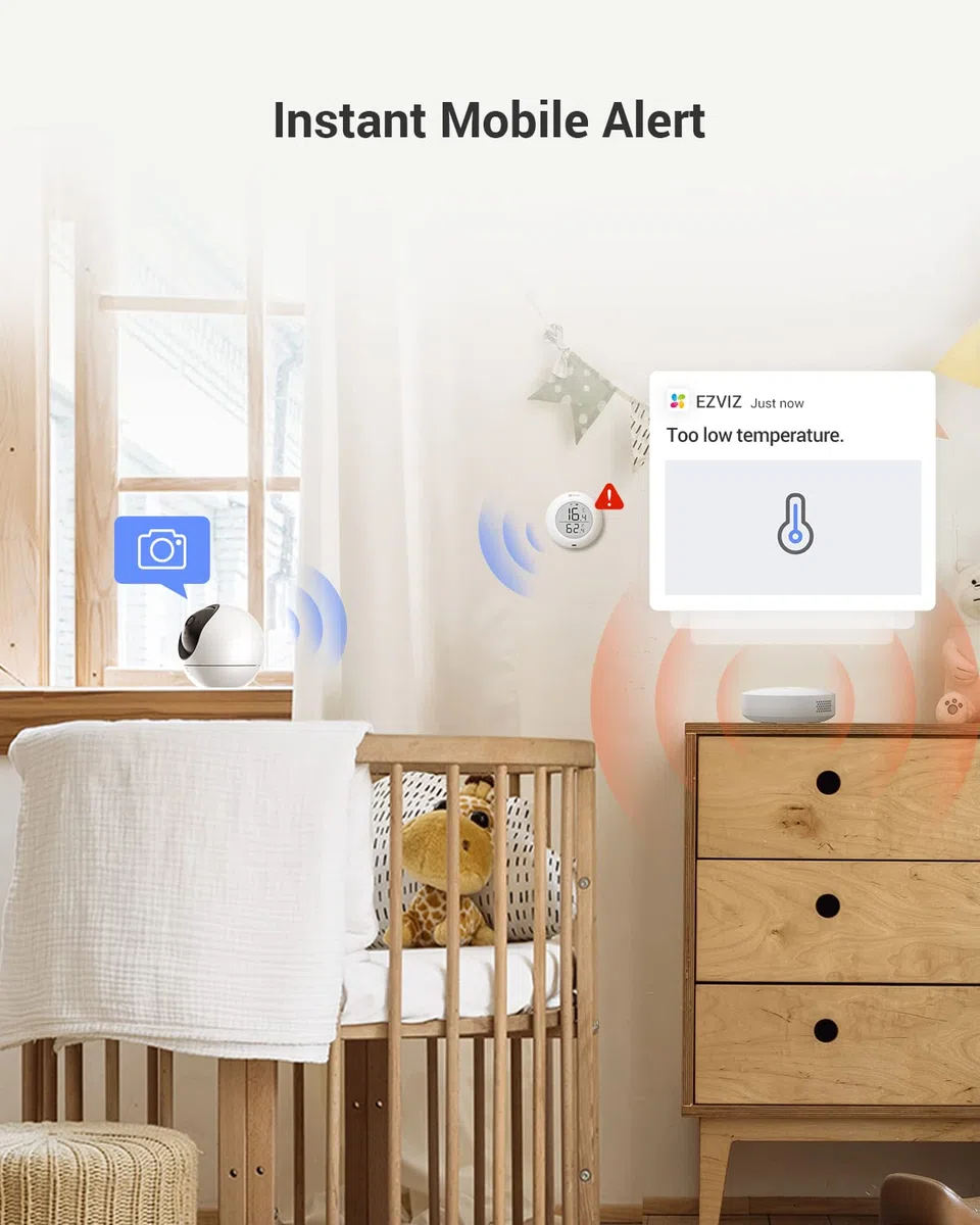 EZVIZ Sensore di temperatura e umidità domestica intelligente (T51C)