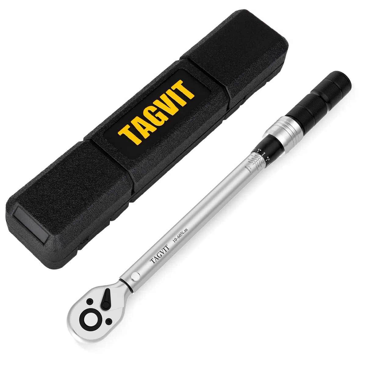 Chiave Dinamometrica 3/8", Alta Precisione ± 3%, 10-60 NM Chiave Dinamometrica con Una Scatola Portatile per Manutenzione Moto, Bicicletta, Auto