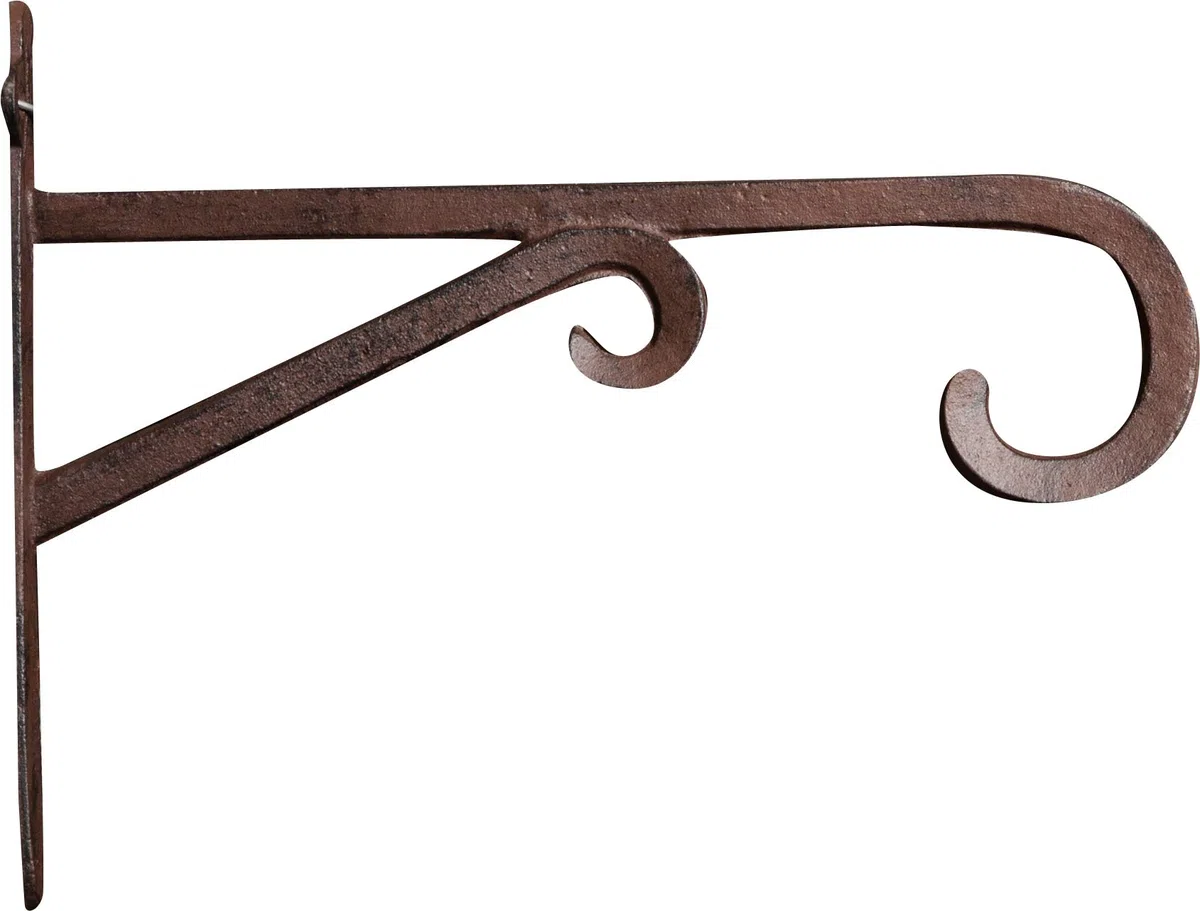 Biscottini Staffa in Ghisa Marrone Antico 36x5x27 cm – Supporto da Parete per Mensole, Vasi e Lanterne – Gancio Multiuso in ghisa Stile Vintage Rustico, Robusto e Artigianale