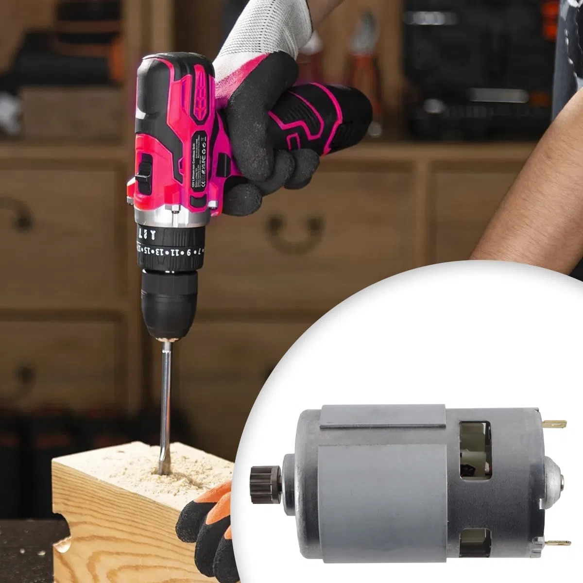 Motore RS775 a 11 Denti CC 18 V, Motore Per Sega Alternativa Con Ingranaggio a 11 Denti Per Parte Di Ricambio Per Sega Elettrica