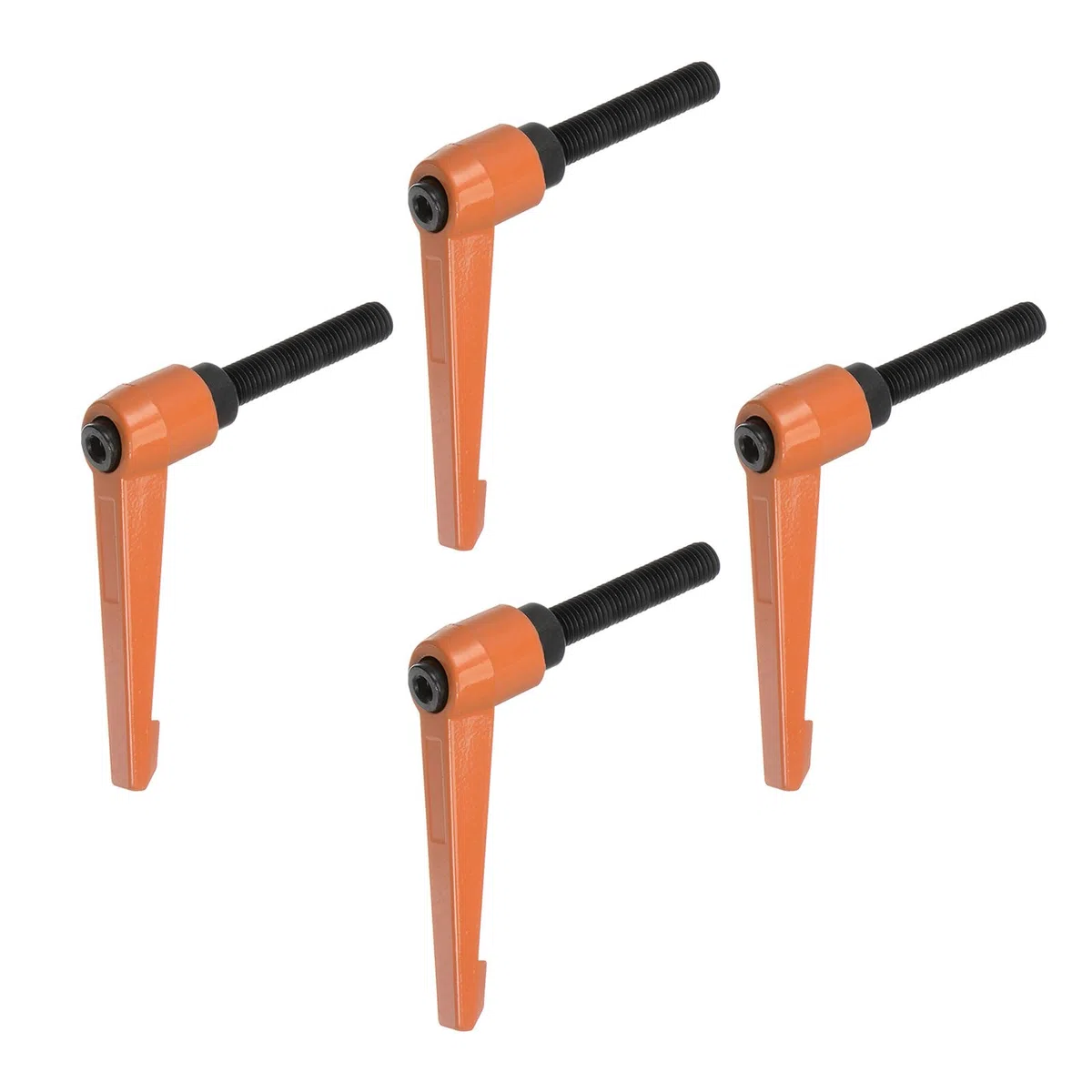 QUARKZMAN 4pz Regolabile Serraggio Leva Maniglie M10 x 40mm Maschio Filettatura Bullone Manopole Girevole Vite blockggio Rapido Rilascio Cricchetto Pulsante Maniglia, Arancione