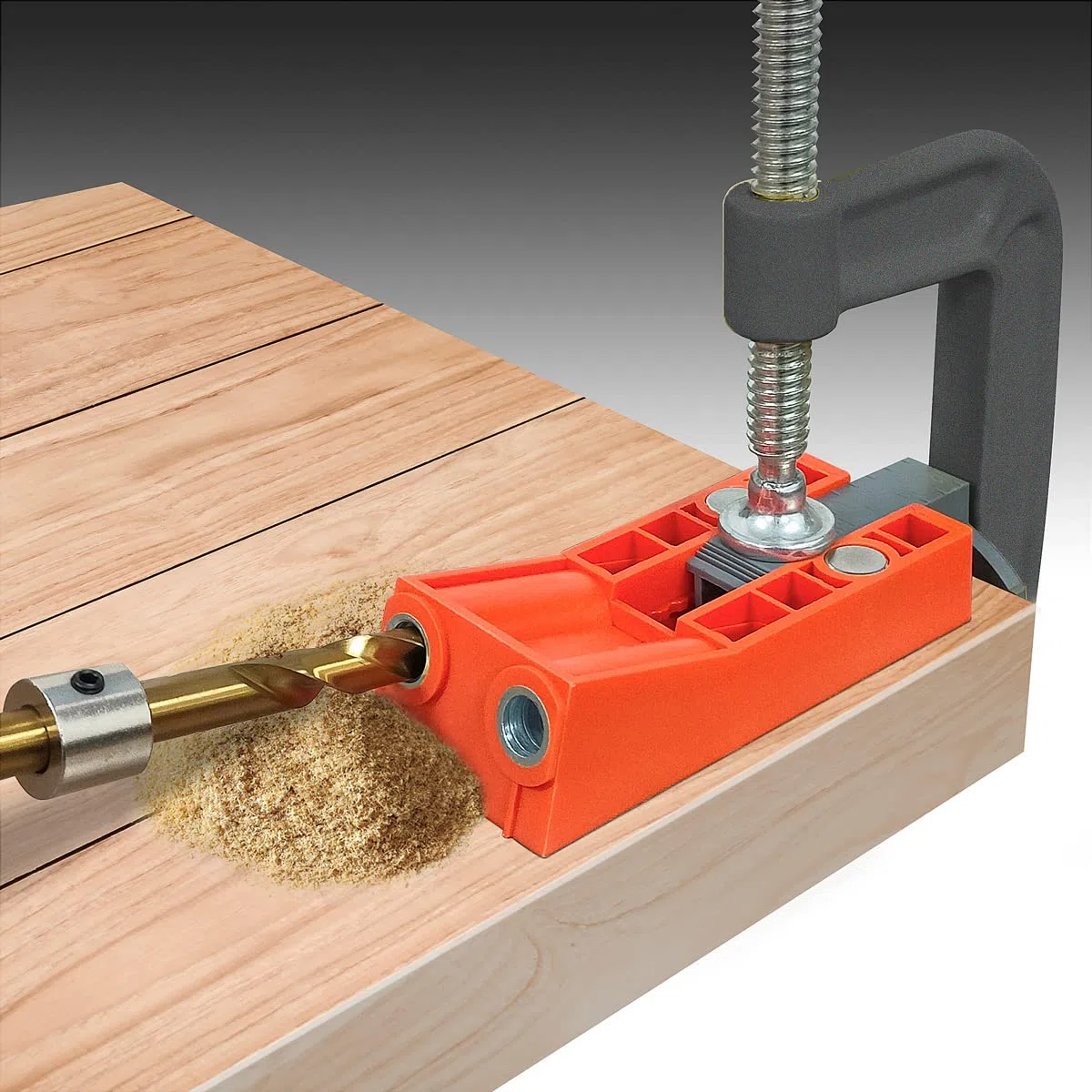 Gunpla 45 Pezzi Kit di Dima per Fori a Tasca per Legno, Guida di Foratura per Angolo di 15 °, Posizionatore Carpentieri Localizzatore di Fori Obliqui per Lavorazione del Legno, Pocket Hole Jig Kit