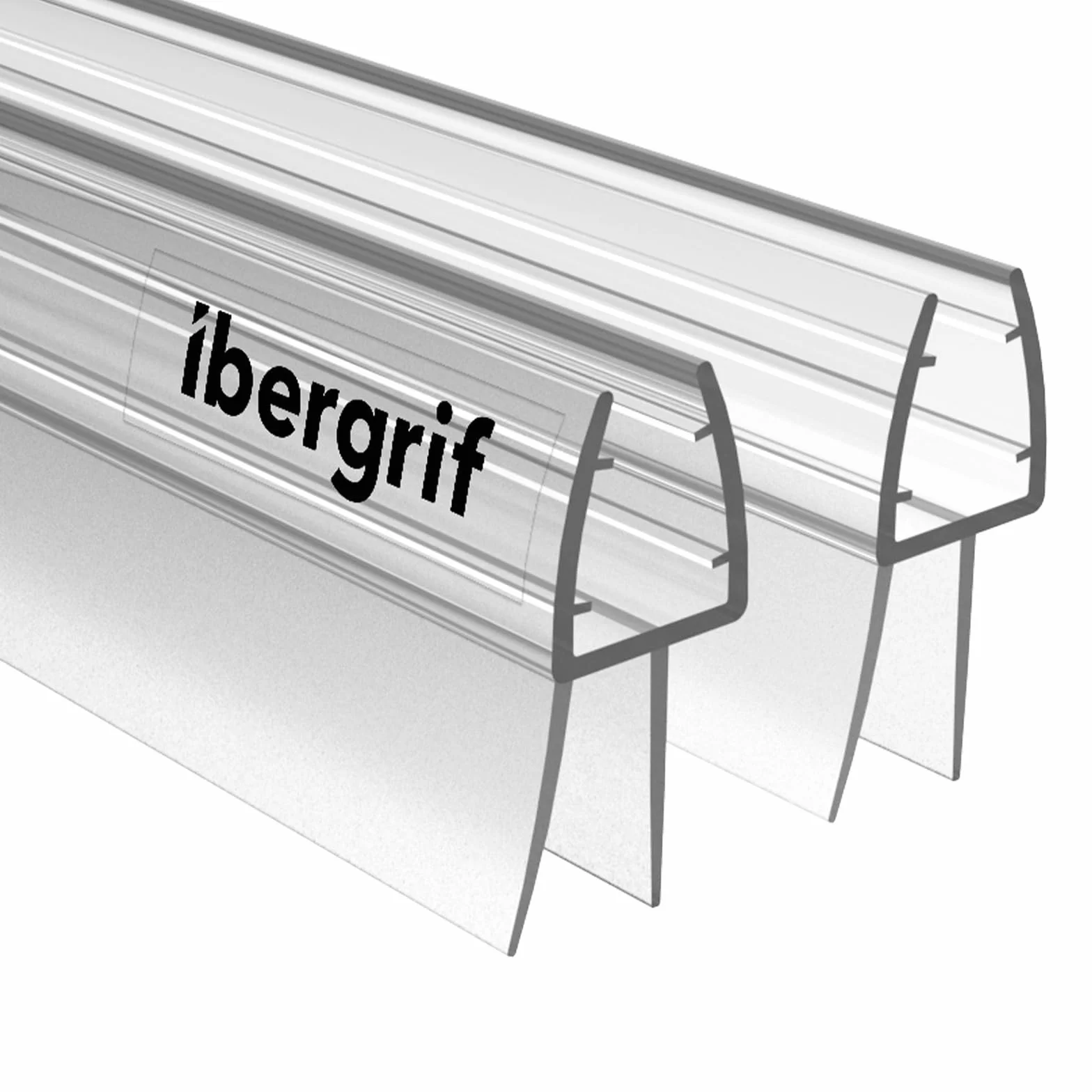 Ibergrif M102-100 Guarnizione Doccia Sottoporta 100cm 2 Pezzi, Per porte in vetro 5-8mm, Facile da Installare, Impermeabile