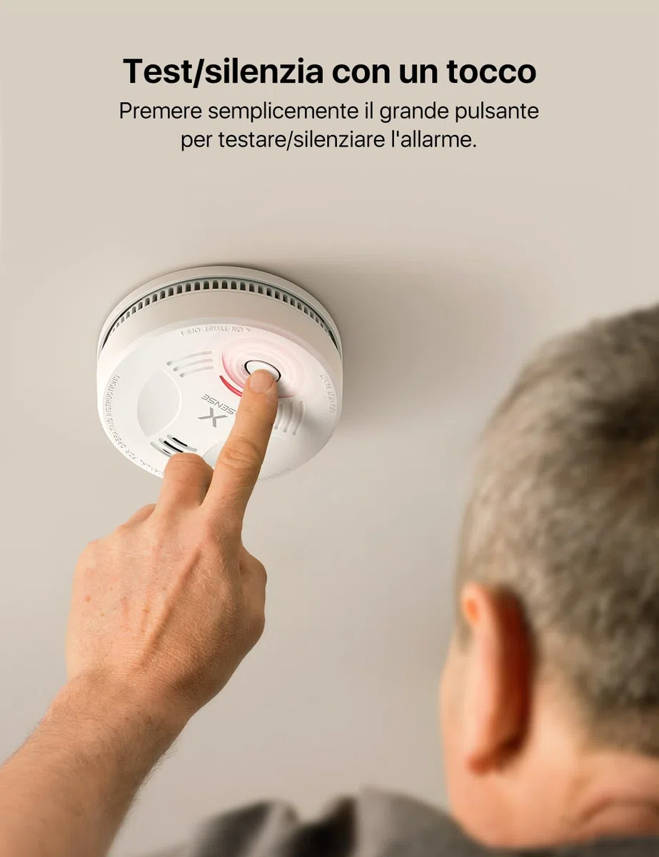 X-Sense Rilevatore di Fumo con Durata di 10 Anni e Supporto Magnetico, Rilevatore di Fumo Certificato TÜV con Funzione Muto e Autotest, SD11, Set da 1