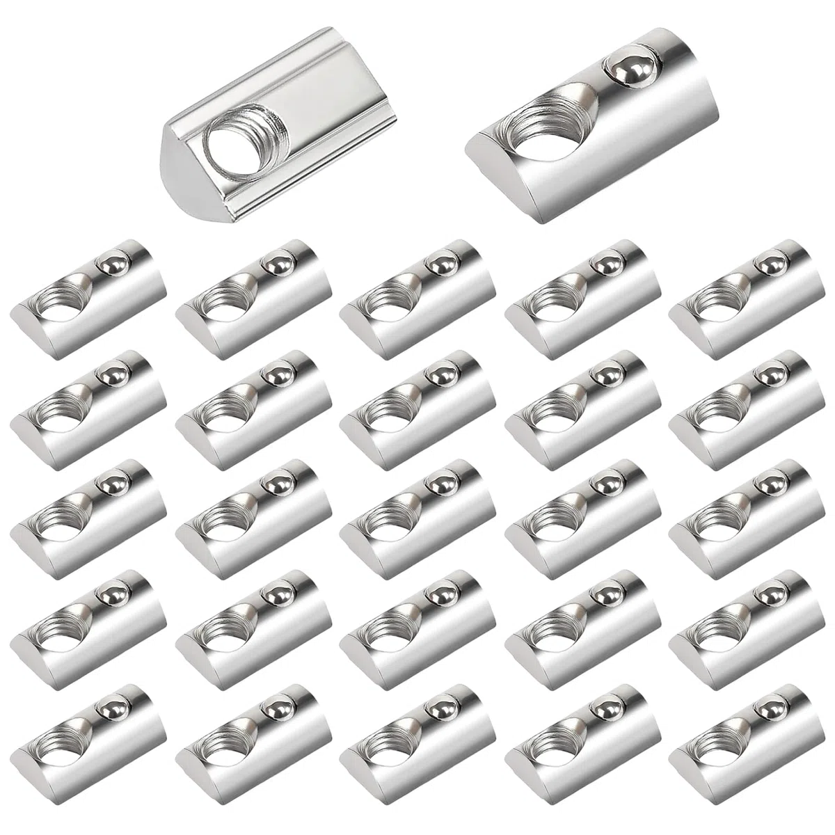 50 Pezzi Dado Scorrevole M8 Dadi Scorrevoli T-Nut con Sfera Dadi Scanalati a T M8 Nut Scanalatura di Estrusione Standard Serie 40 Profili in Alluminio per Morsetto Modulo Solare P