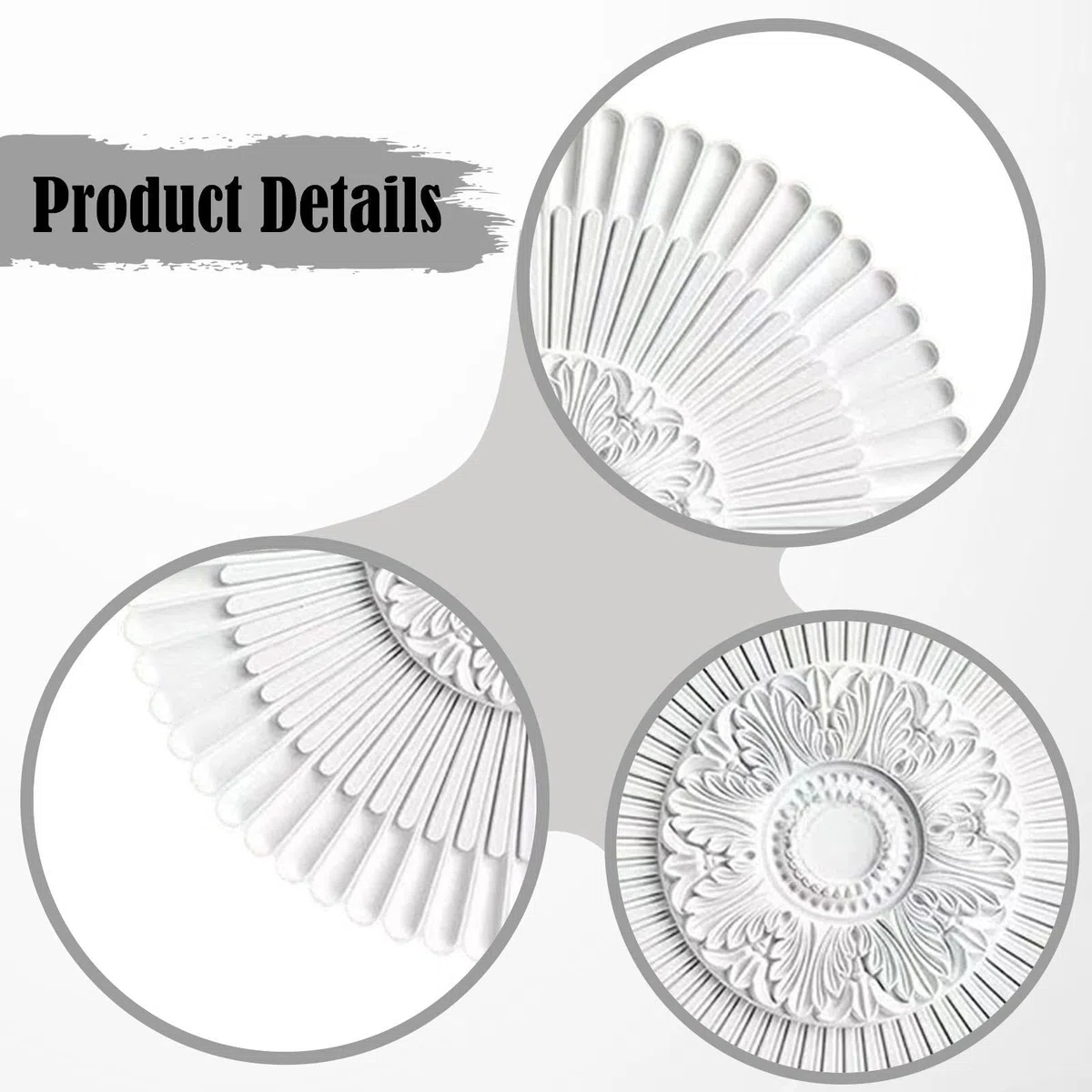 Rosone Da Soffitto, Placca Decorativa per Soffitto con Ornamenti Artistici E Facile Installazione per Interni, Diametro 40 cm