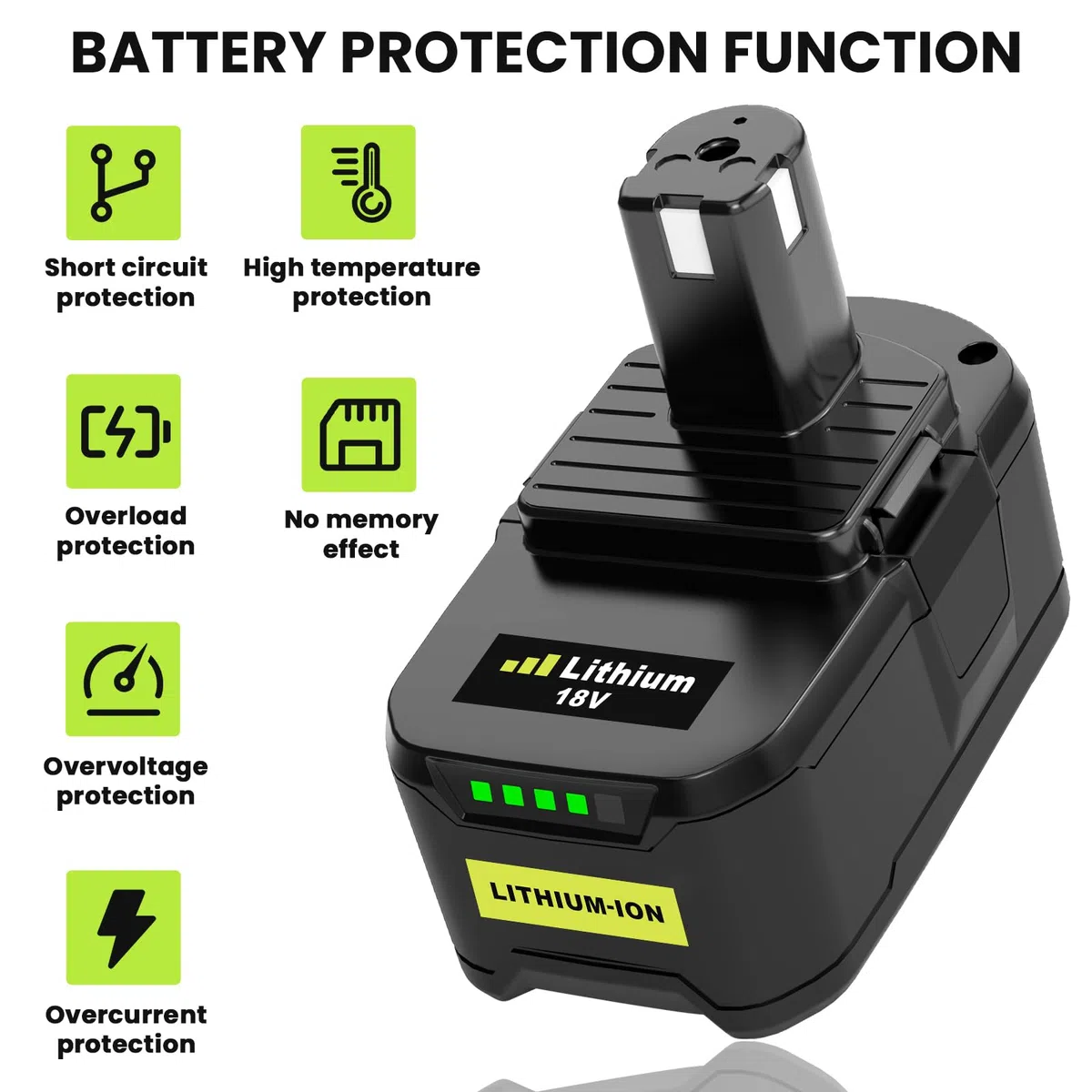 Batteria 18V 5,5Ah sostitutiva batteria per Ryobi 18V P108 Compatibile per Ryobi RB18L50 RB18L40 RB18L25 BPL-1815 BPL-1820G BPL18151 BPL1820 P104 P105 P107 (grigio)
