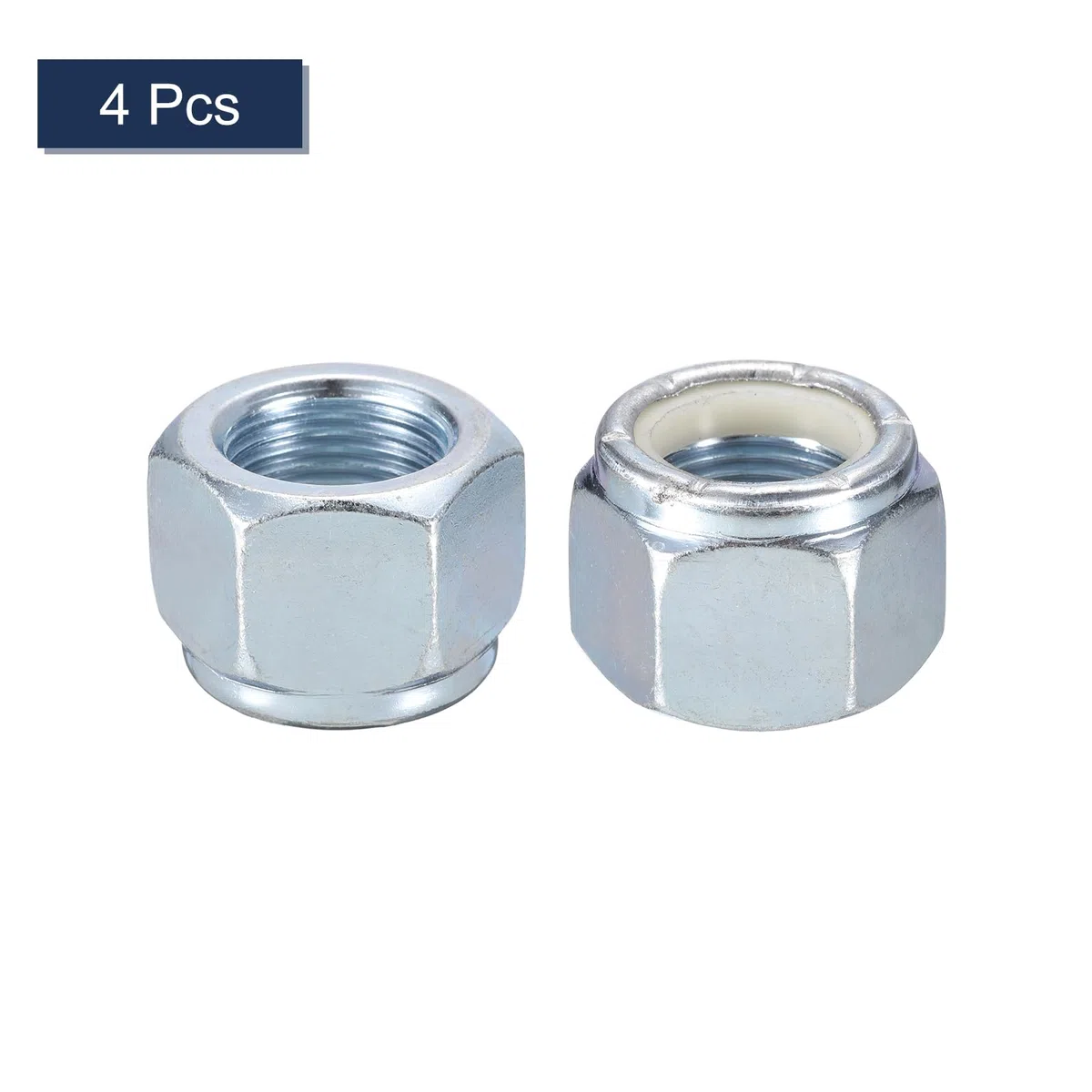 QUARKZMAN 4Pcs 7/8"-14 Dadi Esagonali Con Inserti In Nylon, Dadi Autobloccanti In Acciaio Al Carbonio Con Inserti In Nylon Per Fissaggi Industriali Edili, Bianco&Bianco