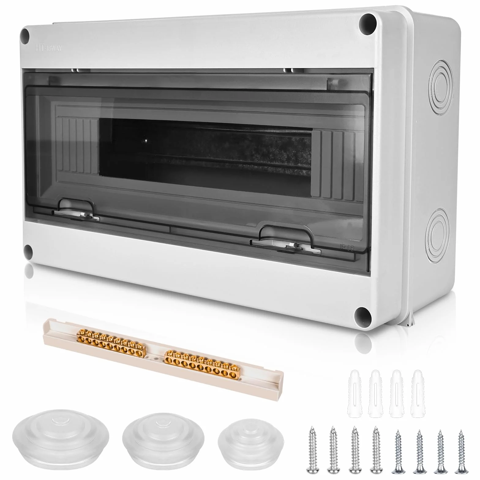 Quadro Elettrico Esterno, Scatola Elettrica da Esterno, Quadro Elettrico Interno di Distribuzione con 1 Fila, Quadro Elettrico 18 Moduli Impermeabile IP65, Scatola Elettrica da Parete per Giardino
