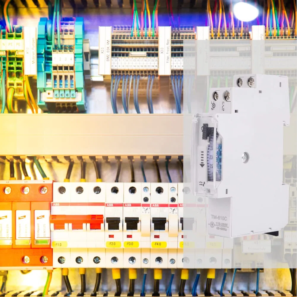 GOTOTOP Interruttore orario di guida ad alta precisione Interruttore orario meccanico 1 DIN Intelligente Relè timer, per lampade da terra, neon, fabbriche, insegne pubblicitarie