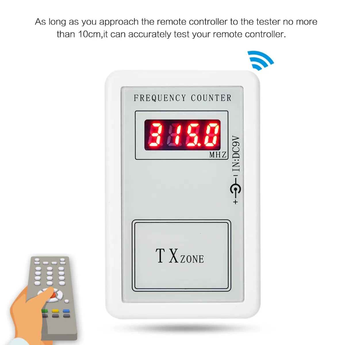 250-450 MHz Misuratore di frequenza Digitale Contatore Dispositivo di frequenza Digitale Portatile Tester per Telecomando Senza Fili Regolatore per Porta elettrica Controllo accessi applicabile