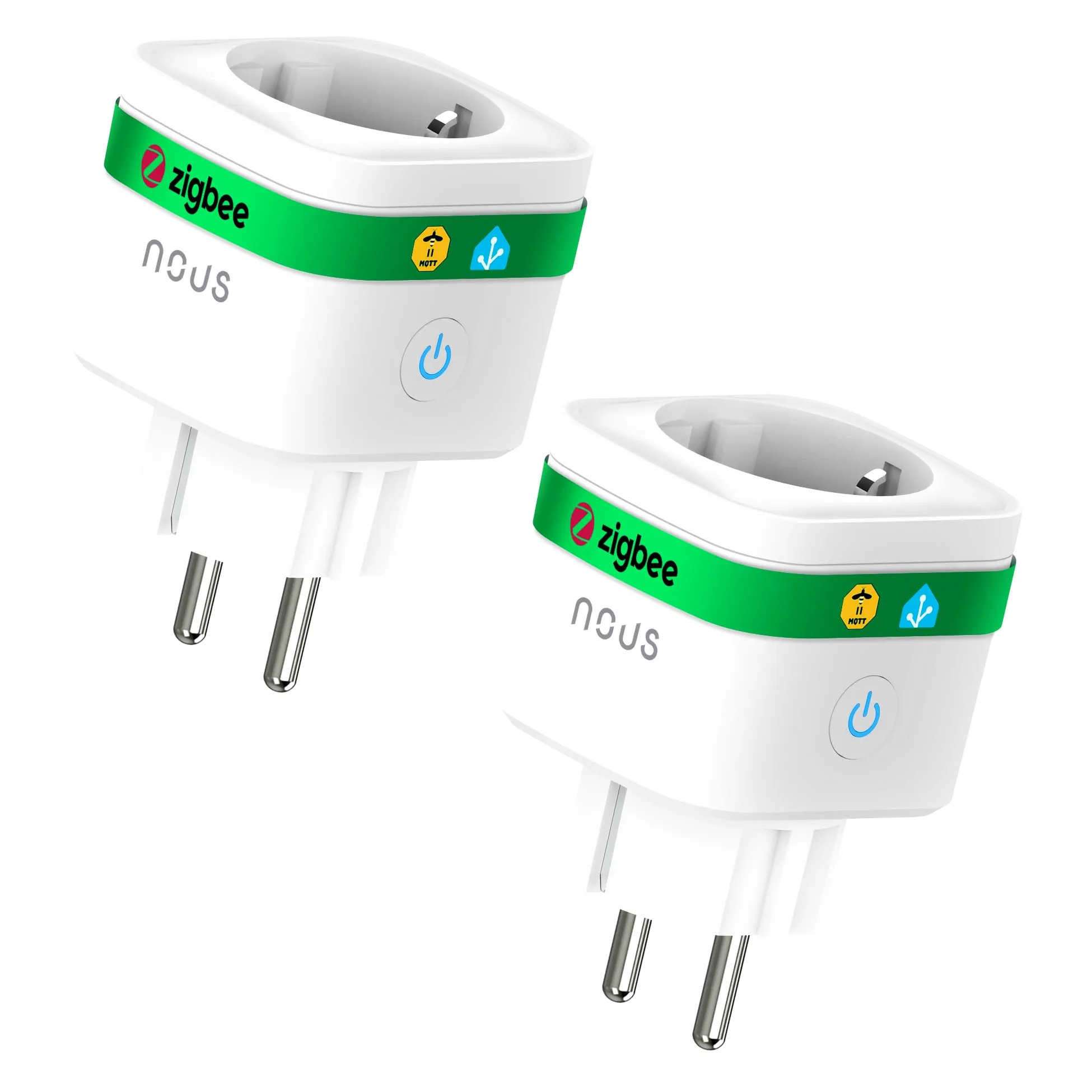 NOUS A7Z Presa Intelligente ZigBee con Monitoraggio Energia, 16A, Controllo App & Voce, Timer e Programmi, Compatibile con Alexa, Google Home, Home Assistant, Tuya, Richiede Hub ZigBee, 2 Pack
