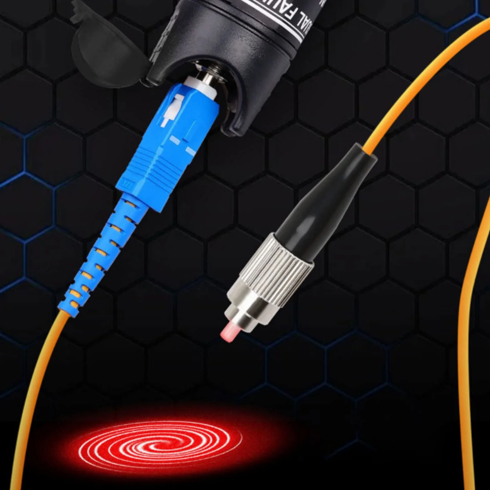 Localizzatore di Guasti Visivi, 60MW 60KM Misuratore del Tester del Cavo a Fiber Ottiche di VFL, Penna Luce Rossa VFL Kit di Test per Cavi in Fibra di Rete per Interfaccia FC SC ST