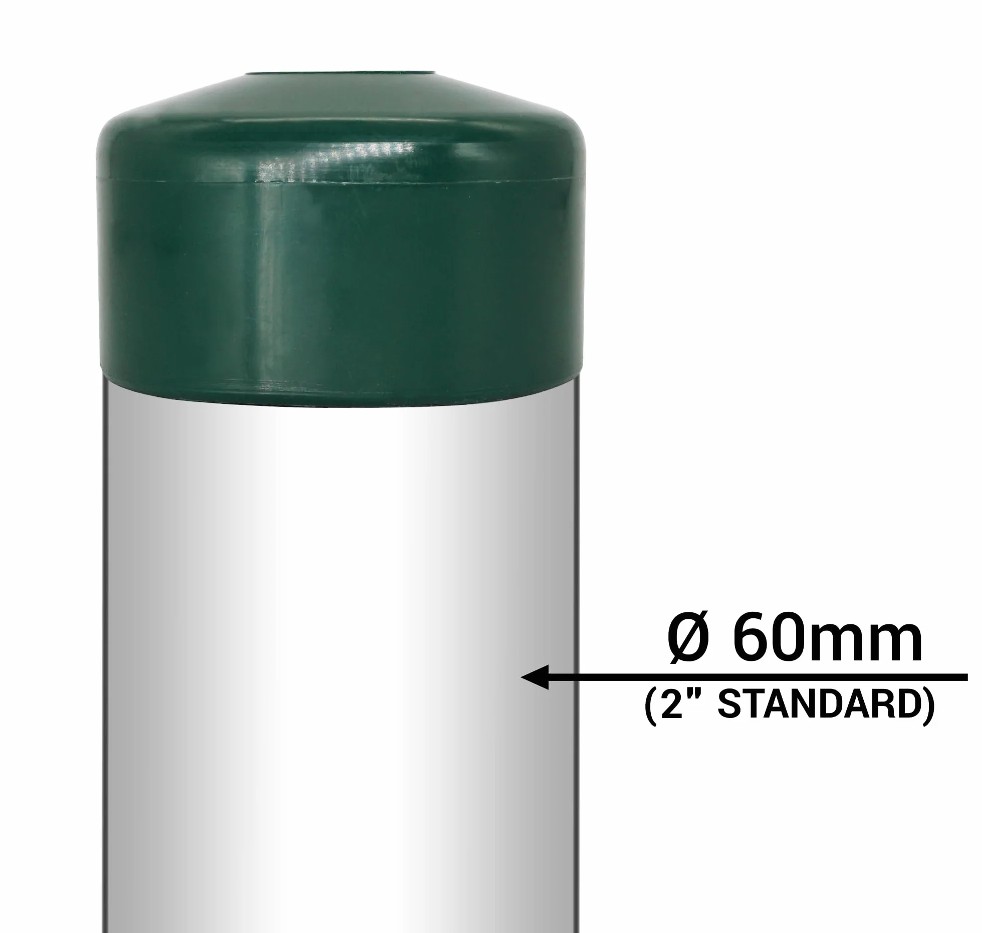 SKIR'CO (10 pz) Tappi per pali di recinzione, rotondi, 60 mm, in plastica verde, per pali di recinzione rotondi, coperture per pali, verde muschio RAL 6005