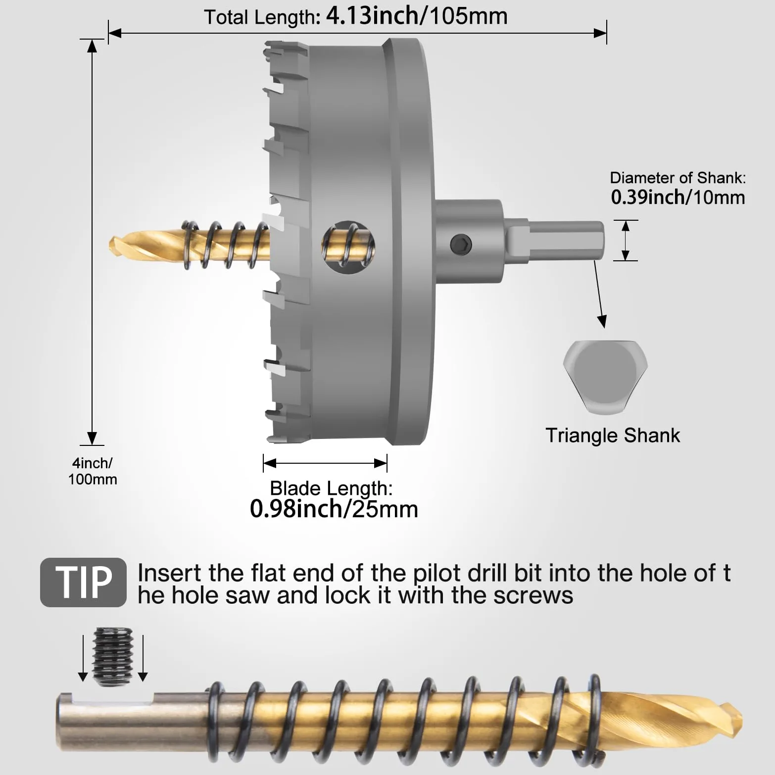 Lytool 100 mm Sega a Tazza in Carburo,Sega a Tazza in Acciaio Metallo per Lamiera di Acciaio Inossidabile,Metallo, Ferro, Acciaio Dolce,Acciaio Legato,Alluminio,Pannello di Alluminio