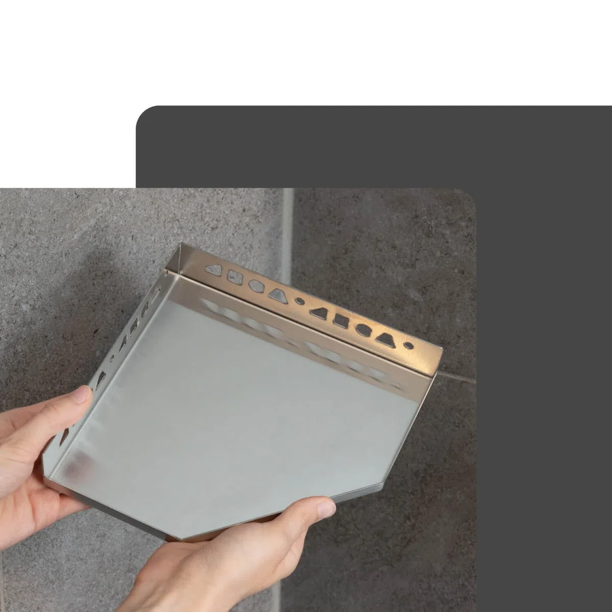 Piatto doccia piastrellabile 200mm x 200mm argento piatto doccia angolare per piastrelle, accessori bagno, acciaio inox resistente alla corrosione