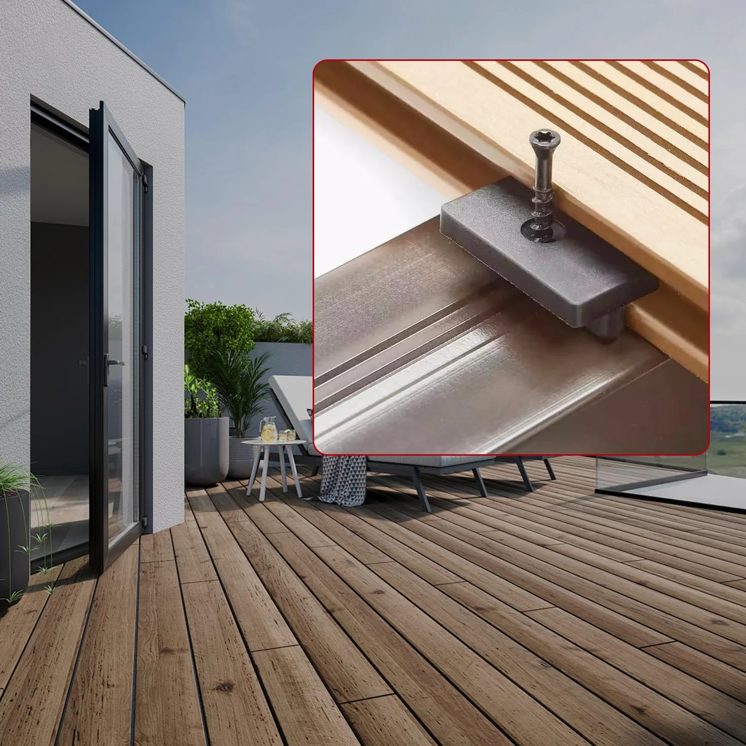 100 Clip di Fissaggio in Plastica ad Alta Densità per Pannello di Decking Composito - Distanziatori Nascosti da 6 mm con Viti