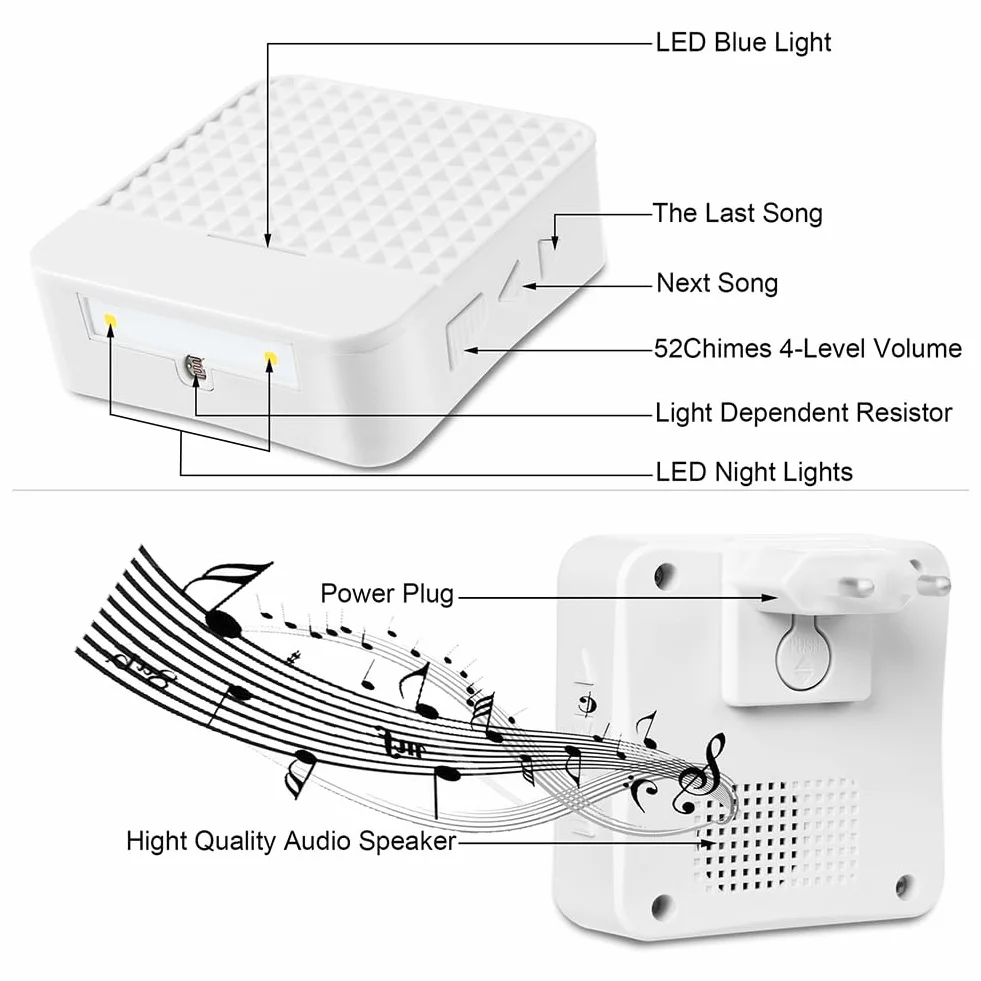 Campanello intelligente wireless ad energia solare, campanello intelligente senza fili, campanello musicale a lunga distanza per case grandi, campanello video intelligente con visione in diretta