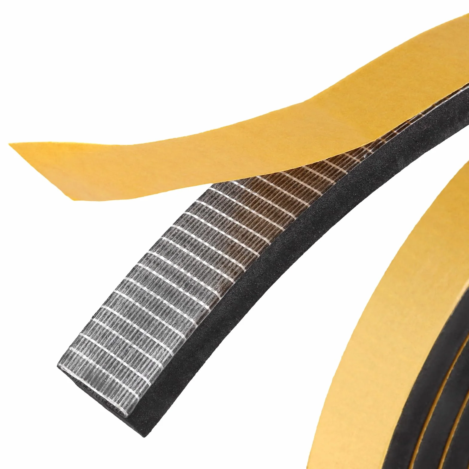 KEILEOHO 3 pezzi di gomma espansa autoadesiva 25 mm (L) x 10 mm (D) x 5 m (L), nastro sigillante autoadesivo nero, in schiuma per porte, finestre
