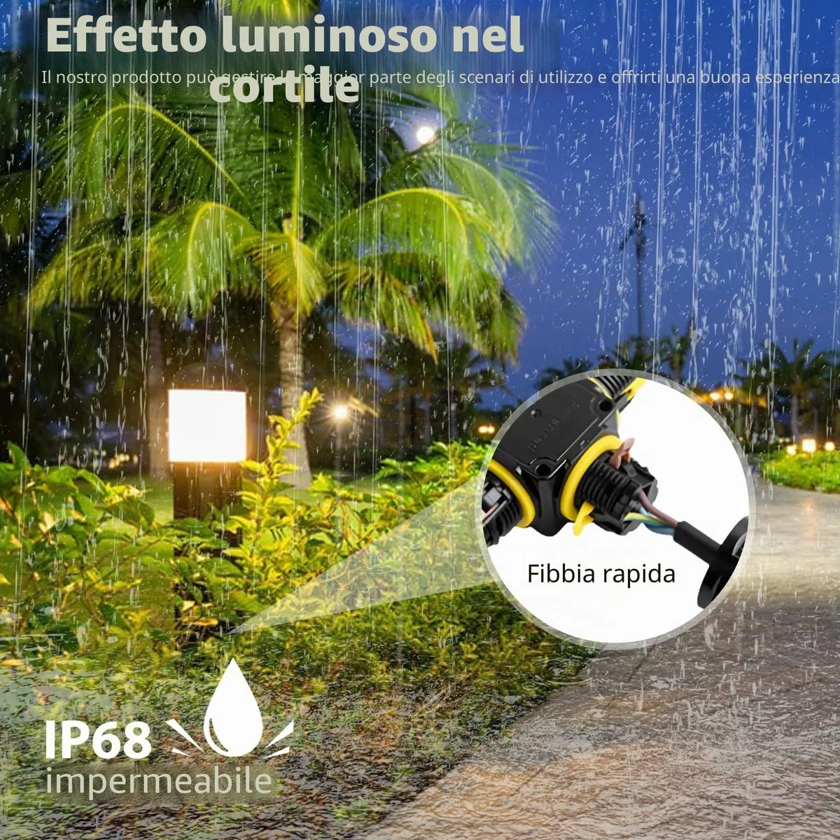 HOSPAOP - Connettore per cavi a 3 poli, IP68, presa di giunzione a 4 vie, per cavo di diametro 4-12 mm, scatola di giunzione per cavi per esterni, 2 pezzi, nero