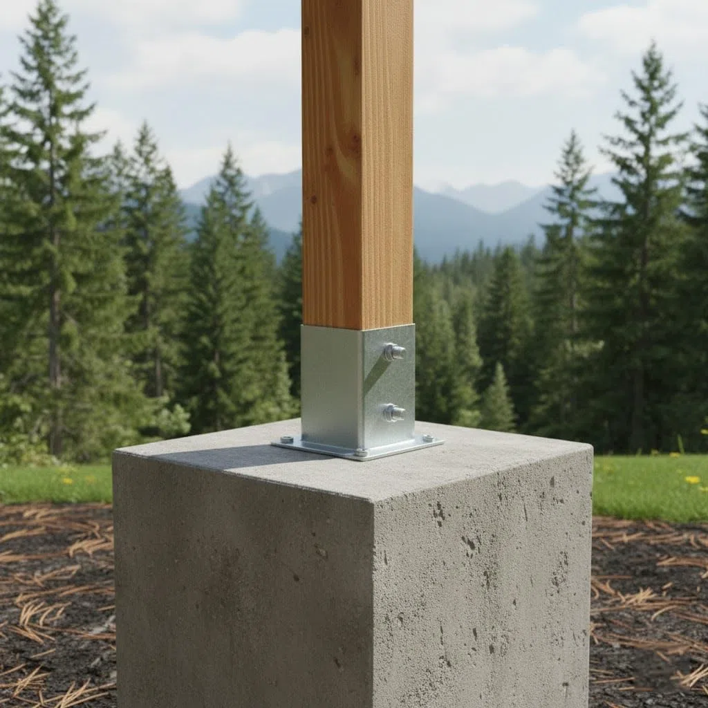 Suinga Base per palo zincato in acciaio | Supporto per pali in legno quadrati per ancoraggio a terra | Squadre metalliche per fissaggio di recinzioni, travi legno, struttura decorativa (1, 12 x 12 cm)