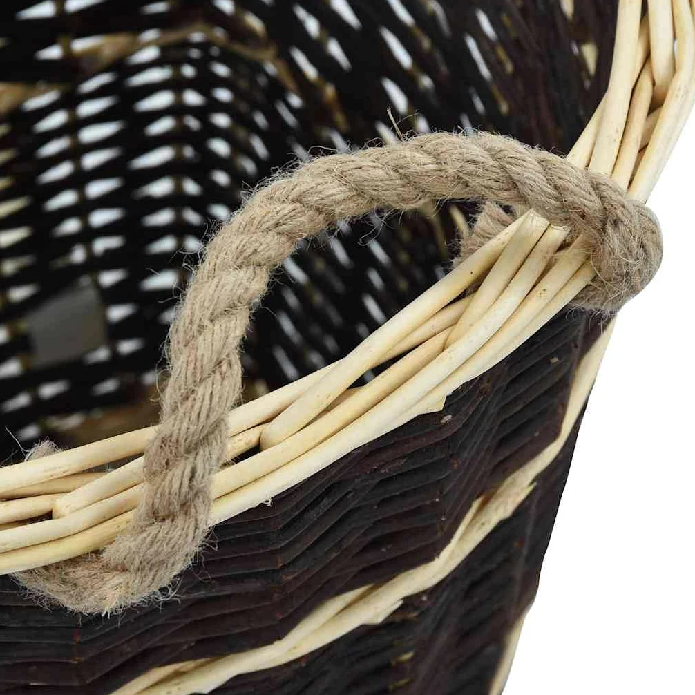 vidaXL Cesta per Legna da Ardere con Spallacci Maniglie Rustica Robusta Versatile Portalegna Trasporto Tronchi 50x44x58 cm in Salice Naturale