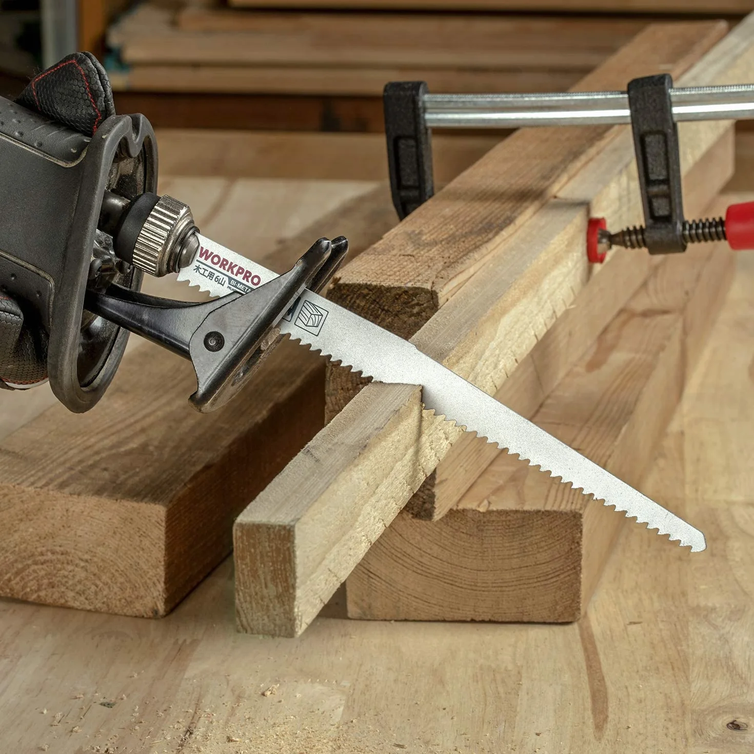 WORKPRO Set di Lame per Sega a Gattuccio Universale da 10 Pezzi, Lama per Sega a Sciabola per Taglio Metallo e Legno, Compatibile con Maggior Parte delle Marche, con Scatola di Plastica