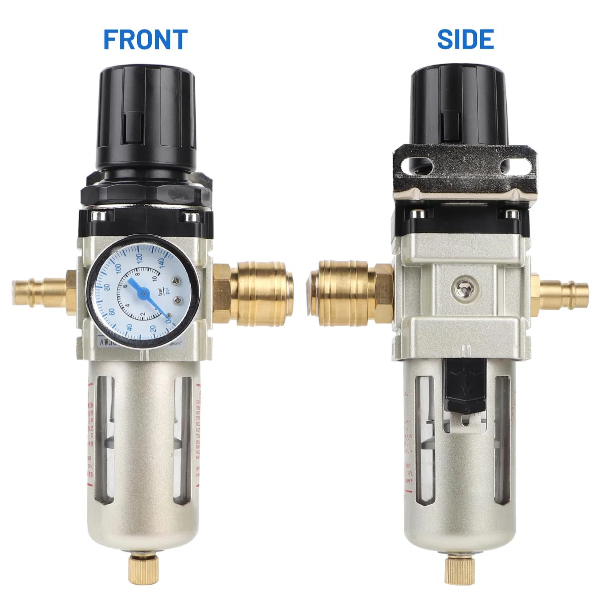SWAWIS Riduttore di Pressione Aria Compressa Separatore D'acqua Aria Compressa Riduttore di Pressione 1/4 di Pollice Unità di Manutenzione Aria Compressa