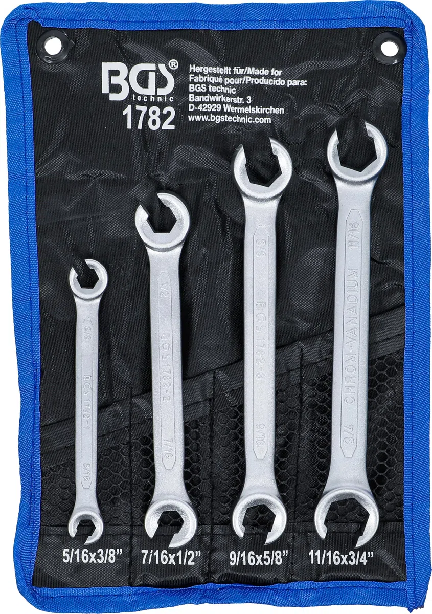 BGS 1782 | Serie di chiavi a doppio anello aperte | dimensioni in pollici | 4 pz.