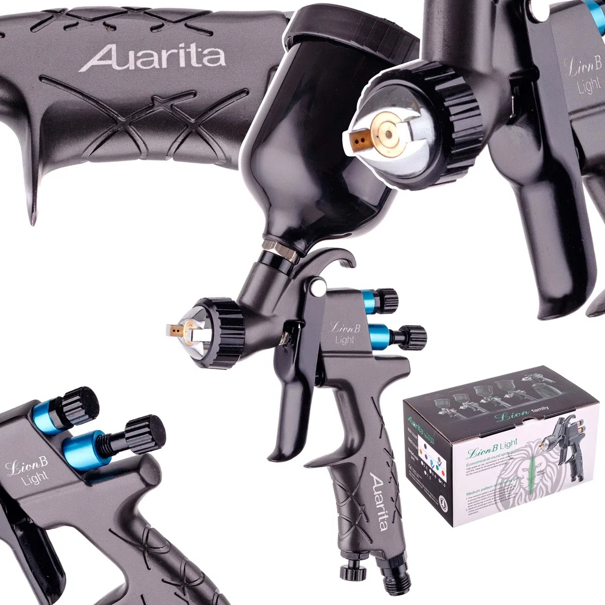 Pistola a spruzzo Auarita Mini HVLP 1,2 mm LION B Pistola a spruzzo per vernice leggera a basso consumo d'aria