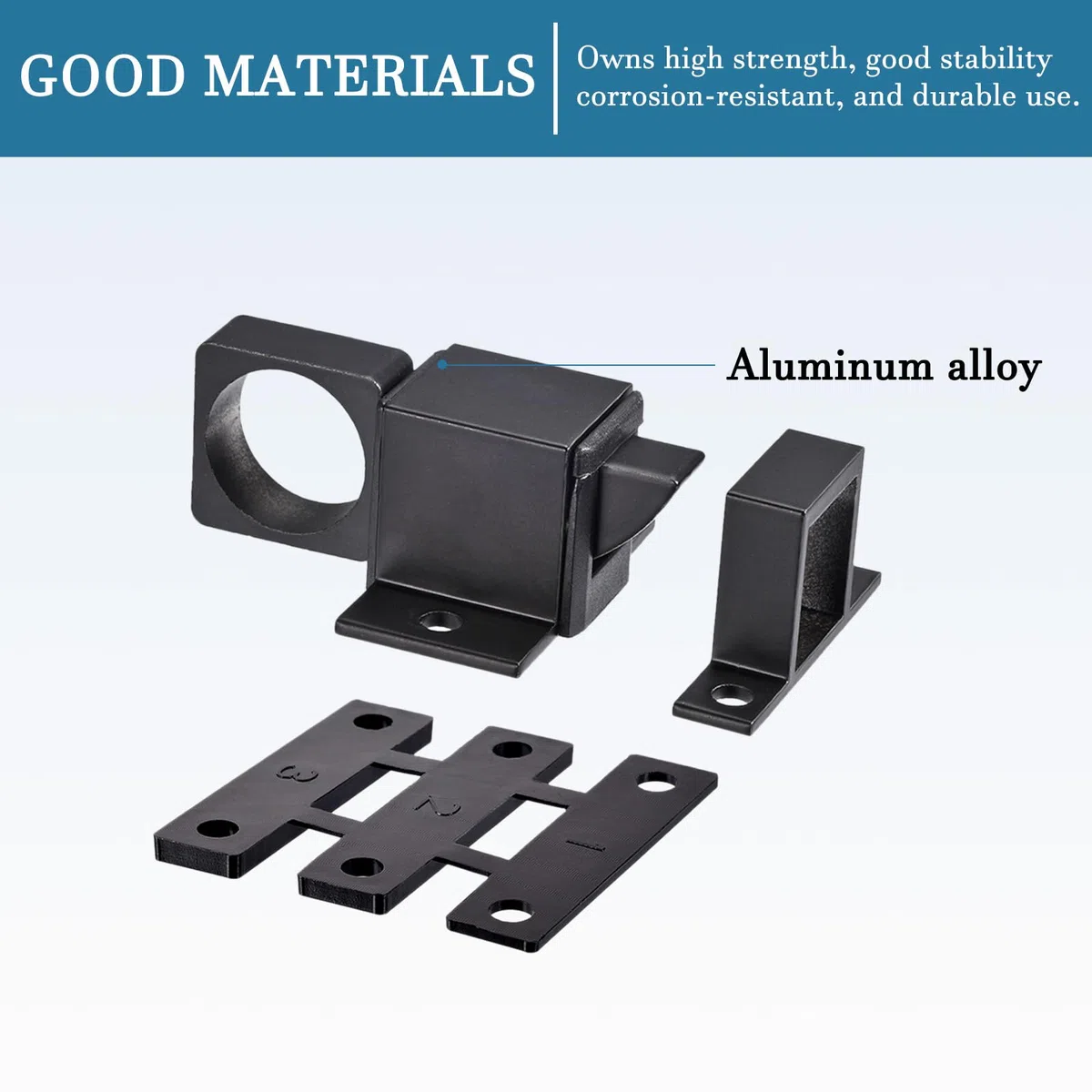 QUARKZMAN Alluminio Lega Porta Bullone Chiusura x 4pz Molla Rimbalzo Blocco per Recinzione Porta e Finestra, [Nero]