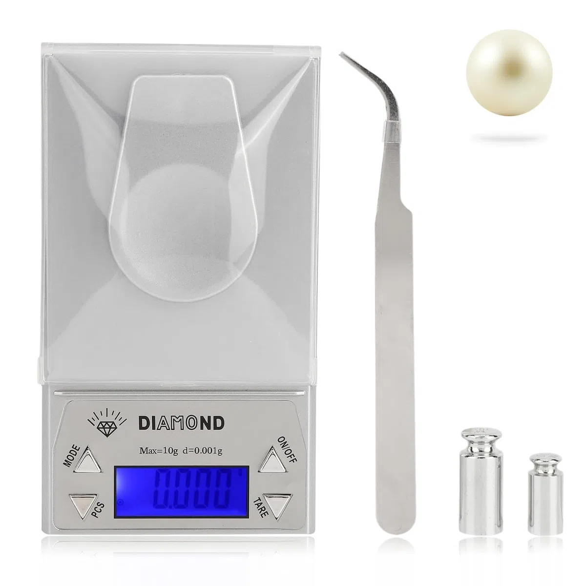 Bilancia Milligrammi, Bilancia Digitale Per Gioielli 10g/0,001 Grammi Bilancia Micro Grammi Bilancia Digitale Milligrammi Ad Alta Precisione con Pinzette, Pesi di Calibrazione Bilancia Per Gioielli