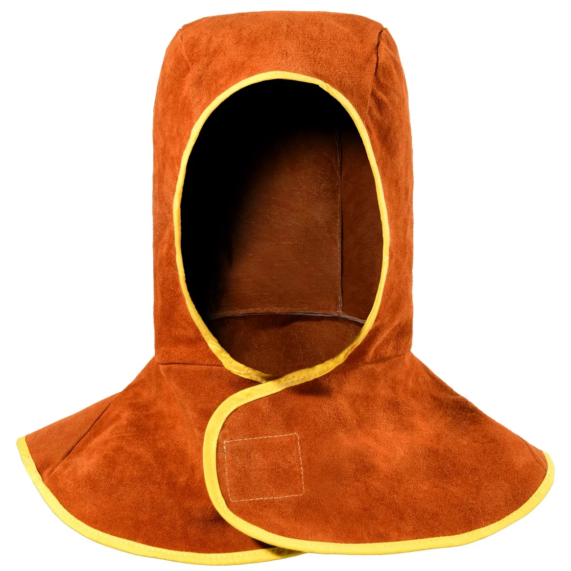 QeeLink Cappuccio per Saldatura Resistente al Calore e Ignifugo, Cappucci Saldatore in Pelle Bovina Crosta Coprendo Collo a Spalla, Complemento Casco per Saldatura