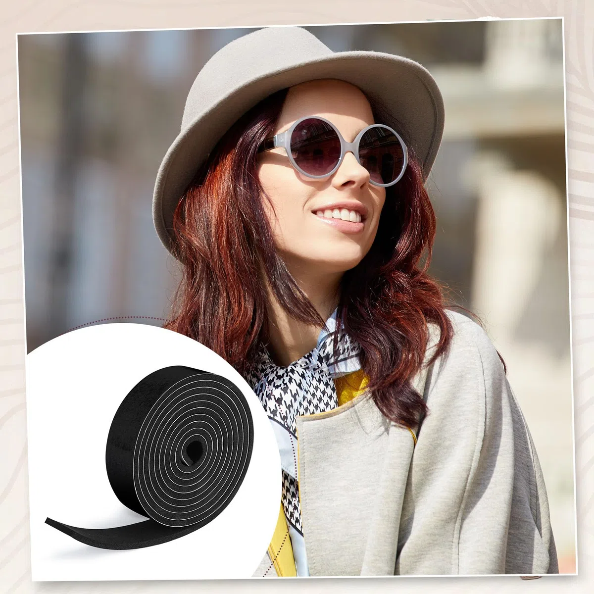 Outus 23 pezzi di nastro per cappelli riduttori di nastro adesivo in schiuma (colori tradizionali)