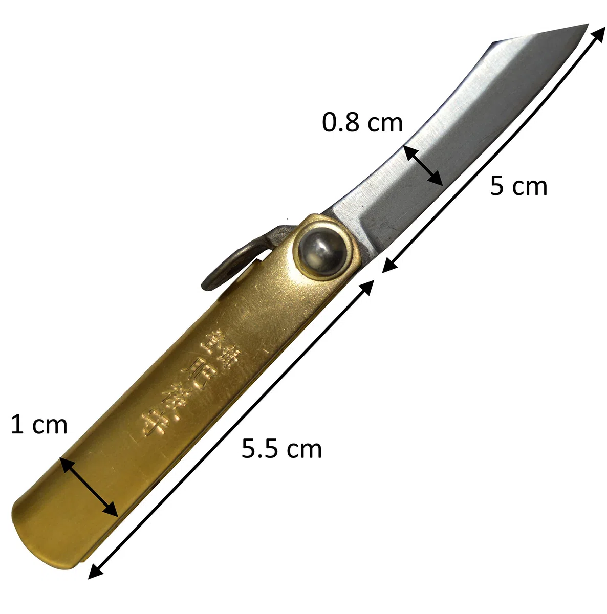 HIGO NO KAMI Coltello Tascabile Pieghevole Artigianale Giapponese Mamé e Il Suo Copertina Marrone Fatto a Mano in Giappone da Nagao Kanekoma