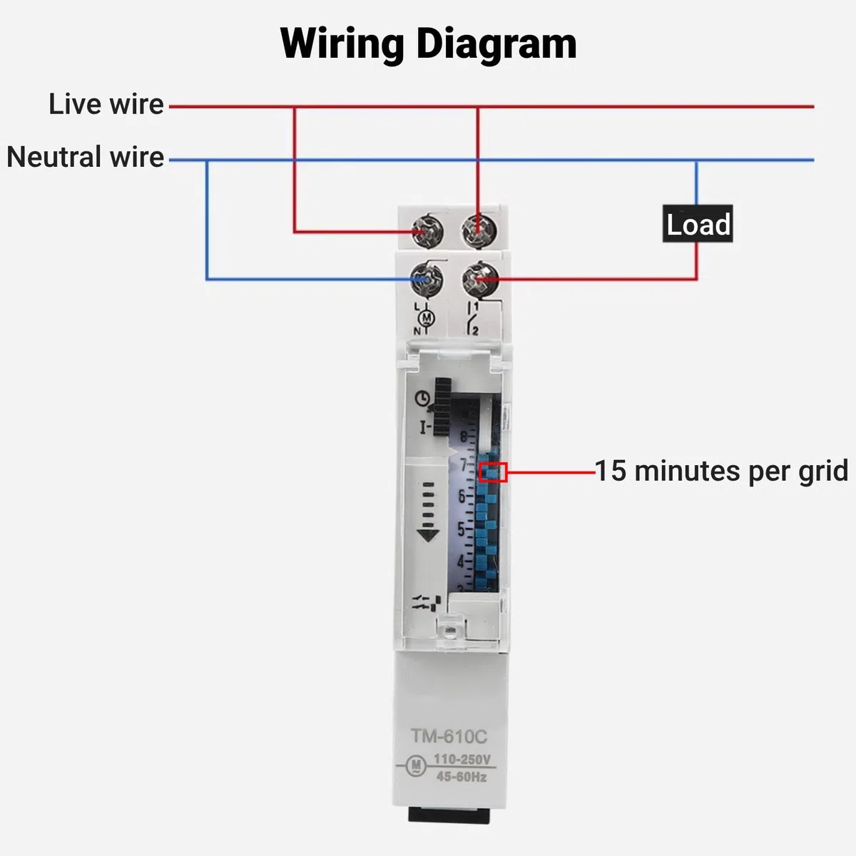 Interruttore Orario Timer Interruttore 250V AC 1 DIN Della Luce Interruttore di Temporizzazione Intelligente per Binari 1P per Lampioni Fabbriche Luci per Insegne Pubblicitarie Apparecchiat