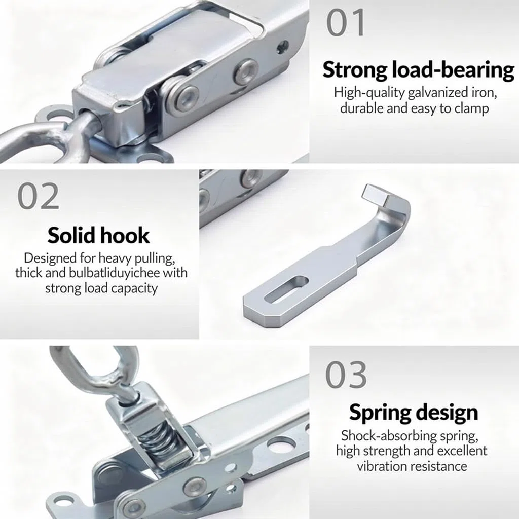 Hasp Pesante del Rimorchio, Chiusura Laterale del Rimorchio, Chiusura a Chiave per Autocarro, Chiusura a Scatto in Metallo con Fibbia in Ferro Zincato per Camion, Rimorchio, Container