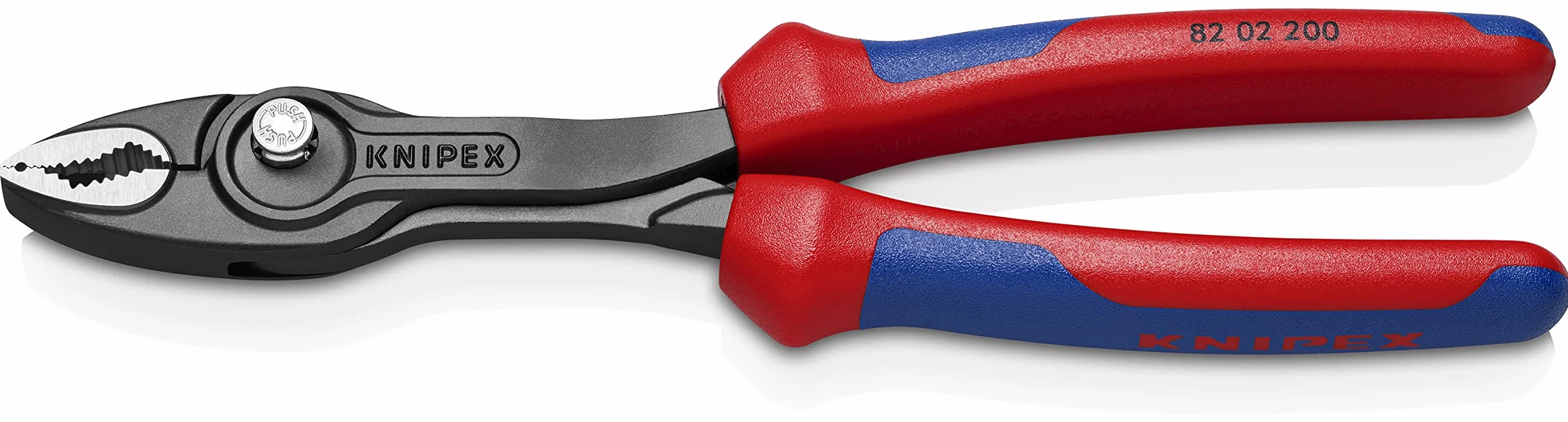 KNIPEX TwinGrip Pinza a presa frontale e laterale in confezione Self-service bonderizzata grigia con manici comfort 200 mm, 82 02 200