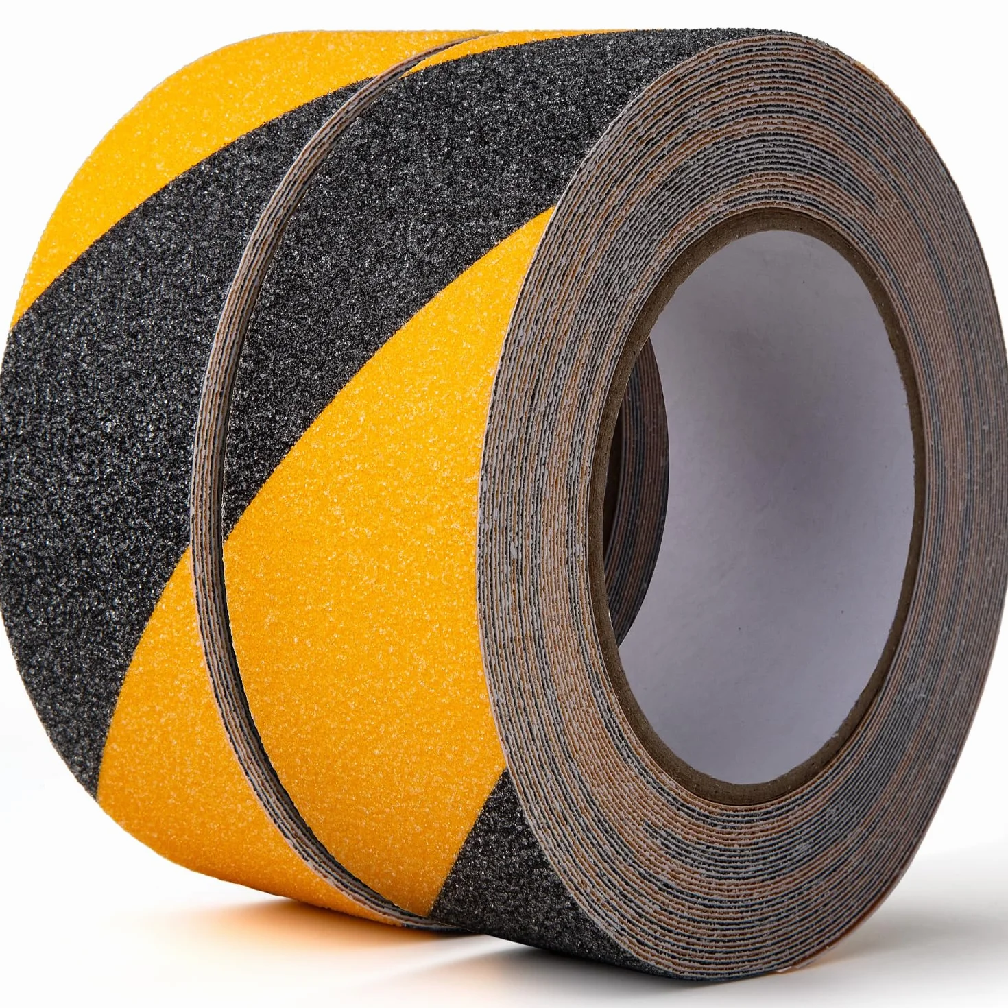 Nastro Antiscivolo per Gradini Scale Pavimenti Esterni Interne Alta Resistenza Nastro Adesivo Giallo Nero - 2 Rotoli 10mx5cm Strisce Adesive Antiscivolo Forte Presa Nastro Antiscivolo Anti Slip Tape