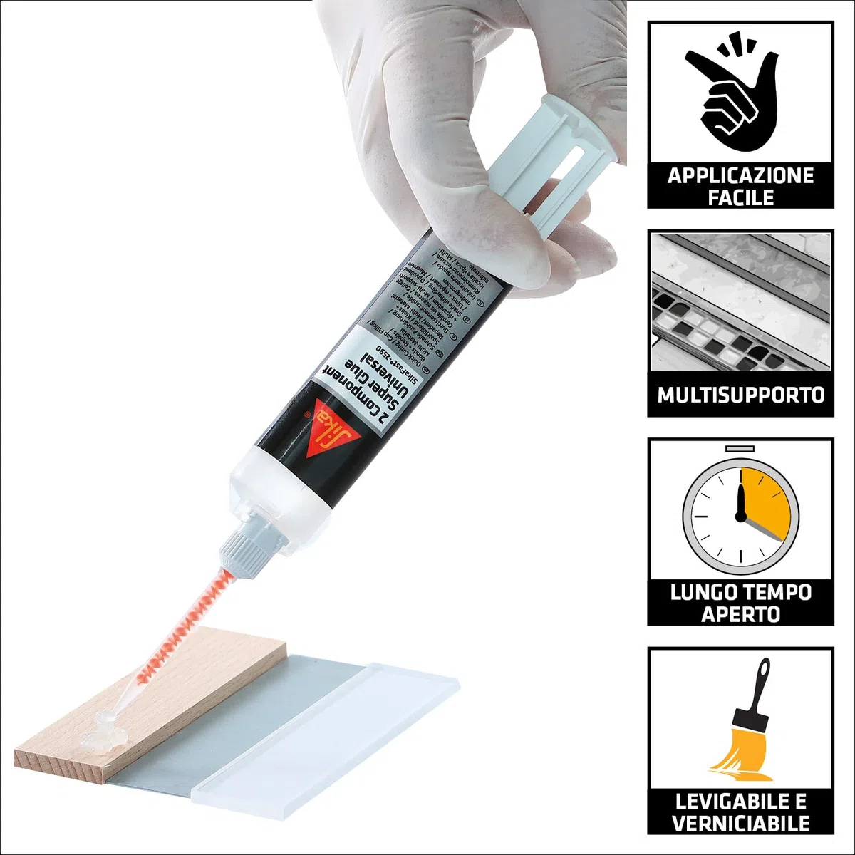 SIKA - Super colla bicomponente rapida - SikaFast 2590 - Ricostruisce pezzi rotti e ripara ogni materiale in pochi minuti - Indurimento velocissimo per un fissaggio magico - 10ml