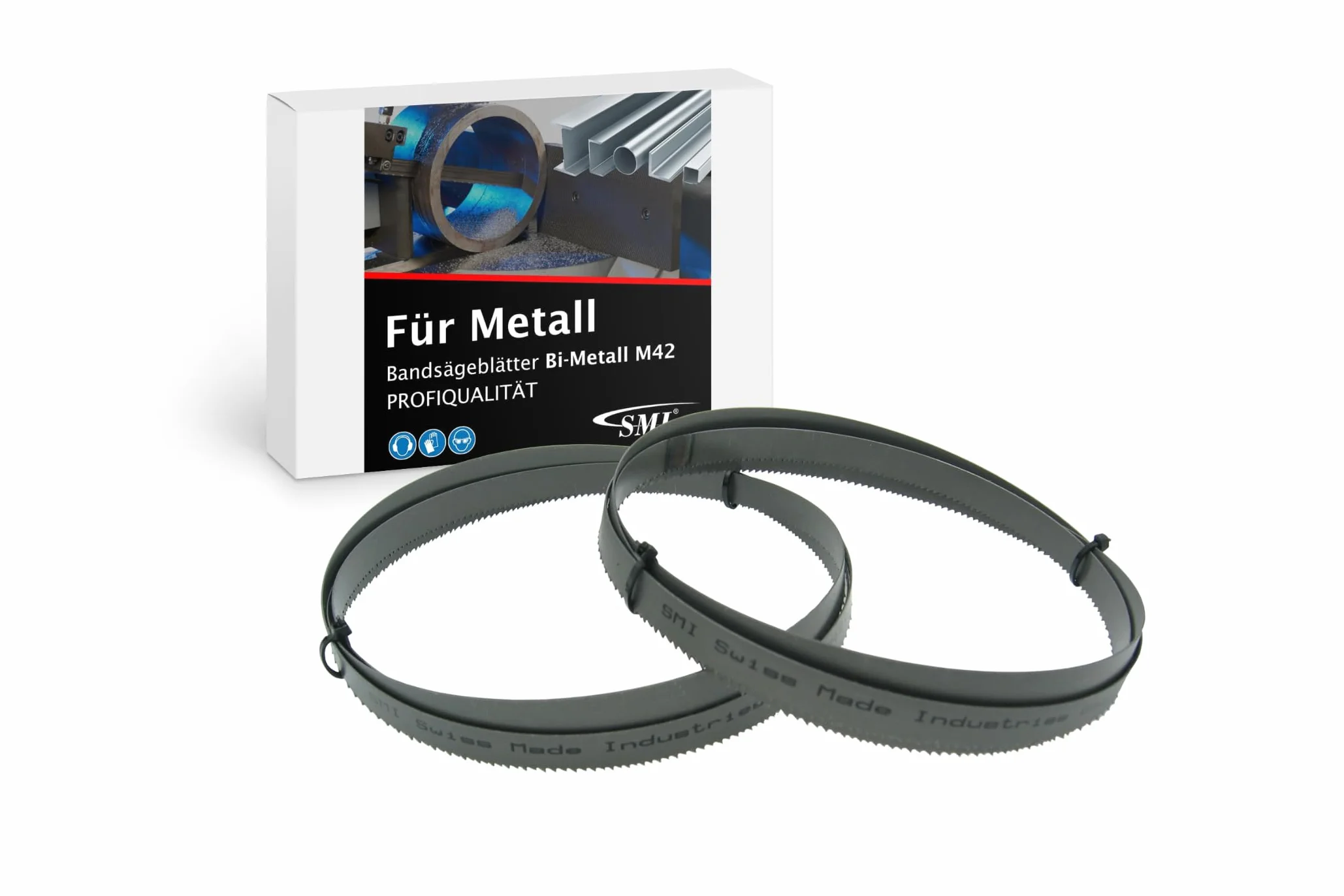 SMI - Set di 2 lame per sega a nastro in metallo, bimetalliche M42, dimensioni 1140 x 13 x 0,65 mm 14 dpp adatte ad es. Güde MBS 105 V, Parkside PMB 1100 B2