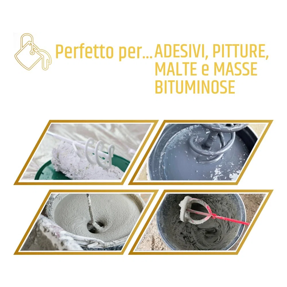 PENNELLIFICIO 2000 | Miscelatore Professionale a Elica per Intonaci, Vernice, Cemento, Resine, Stucco, Compatibile con Tutti i Trapani